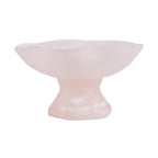 Coupe à fruits sur pied en résine rose marbrée 27 cm