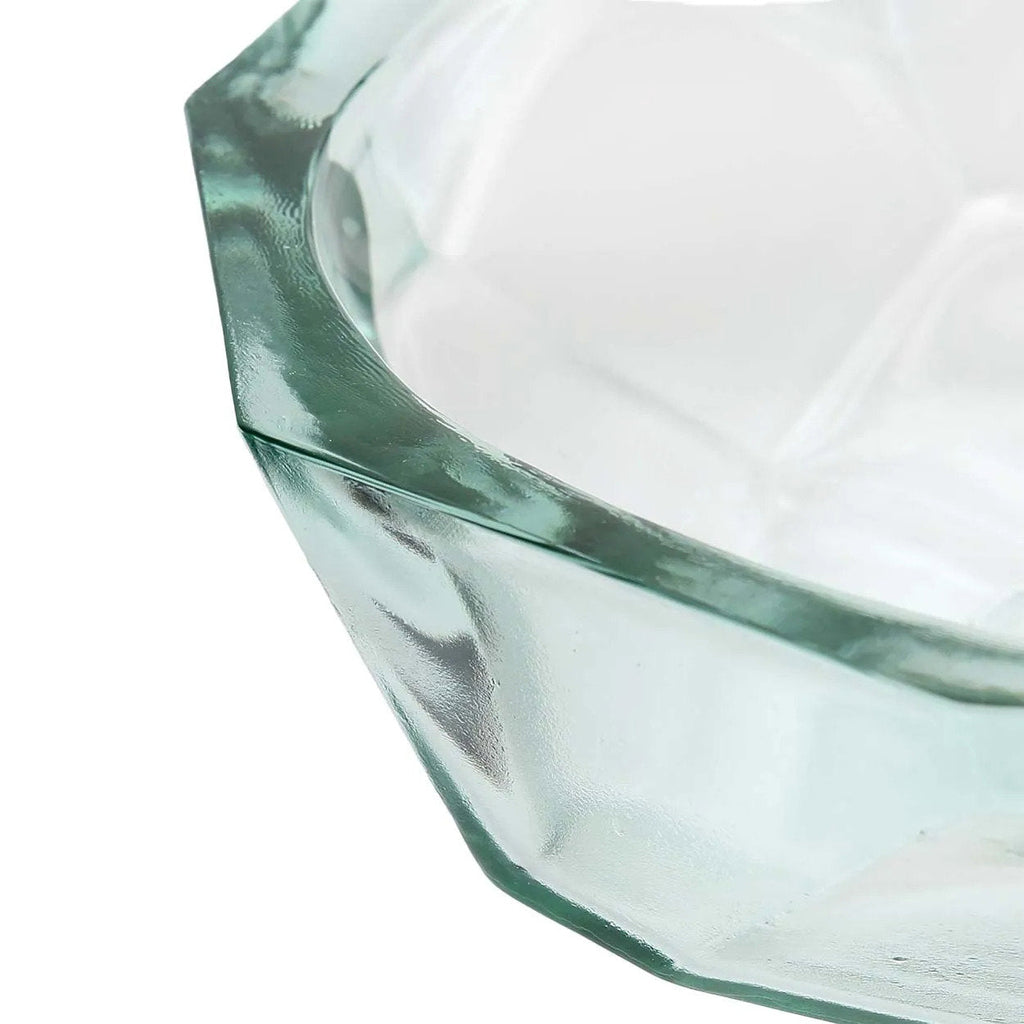 Coupe Origami en verre recyclé à facettes 25 cm en situation