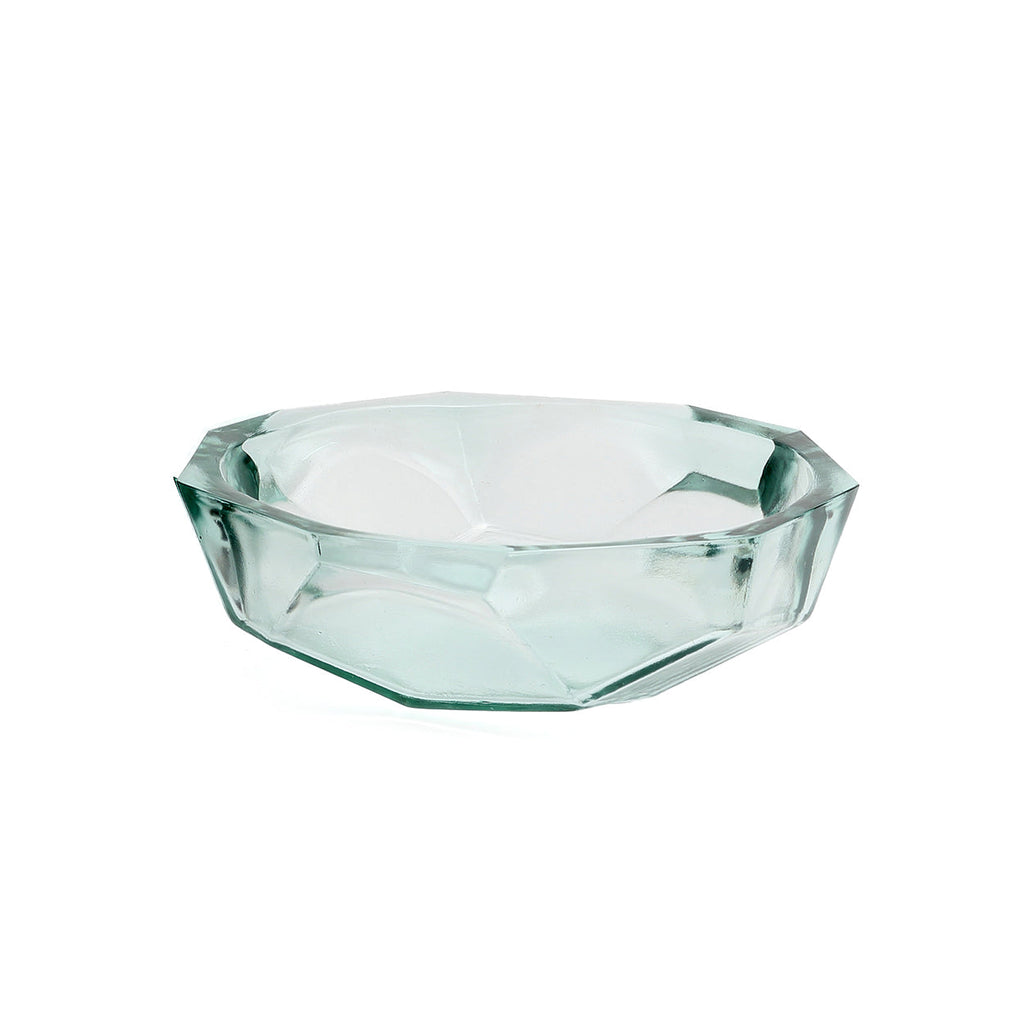 Coupe Origami en verre recyclé à facettes 25 cm