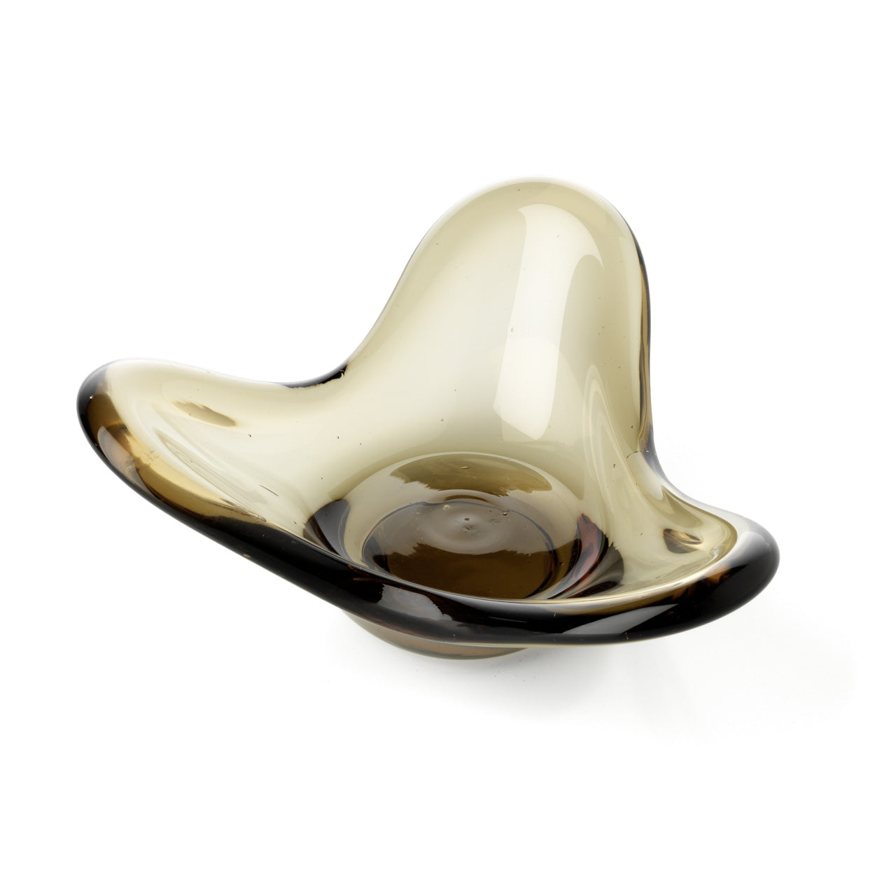 Coupe photophore en verre fumé à ondulation libre 16 cm, vue 4