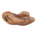 Coupe Rio teck massif naturel ø20 cm profil vue arrière texture bois brut artisanale