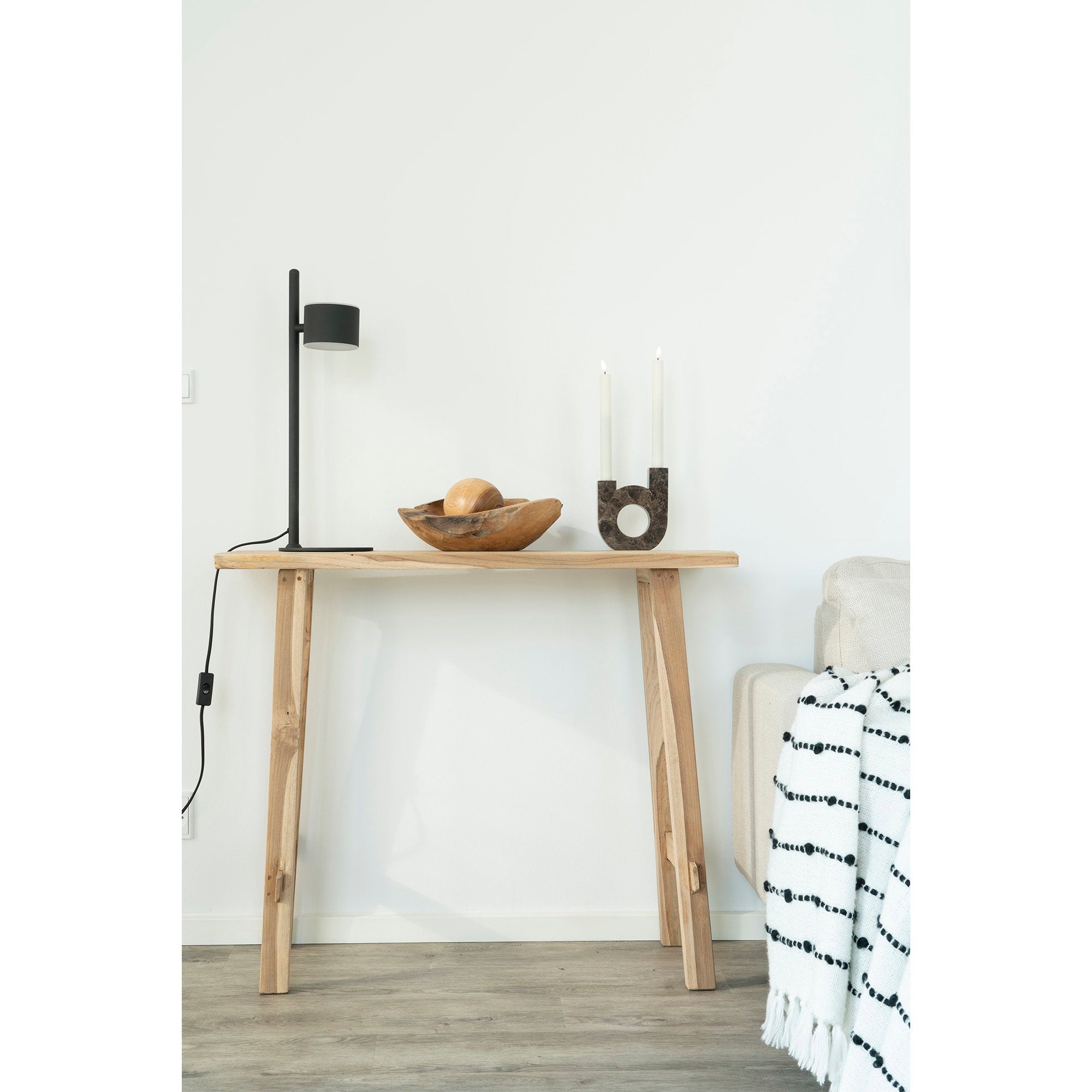 Coupe Rio teck massif ø30 cm console intérieure style scandinave naturel minimaliste