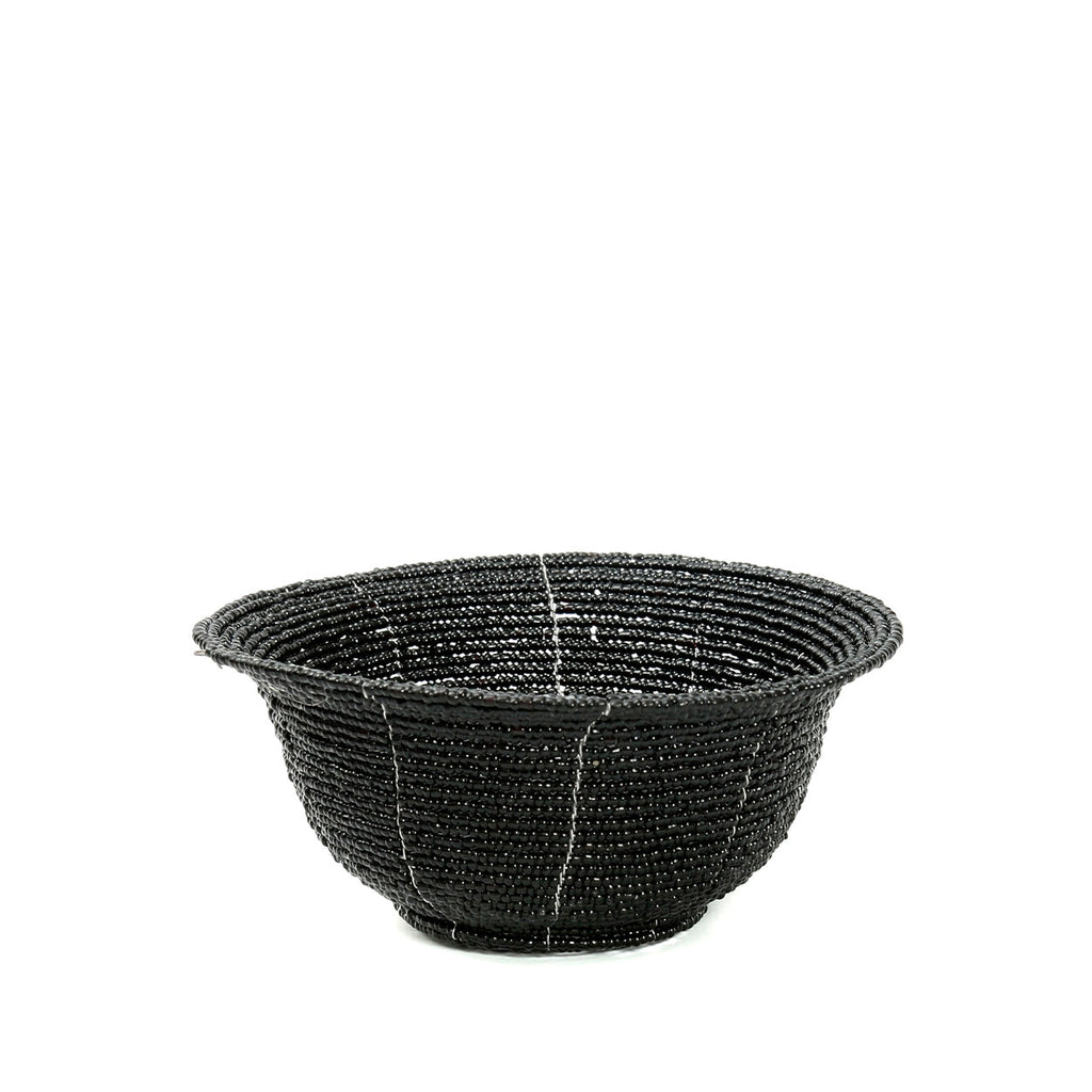 Coupelle en perles de rocaille noires 13 cm