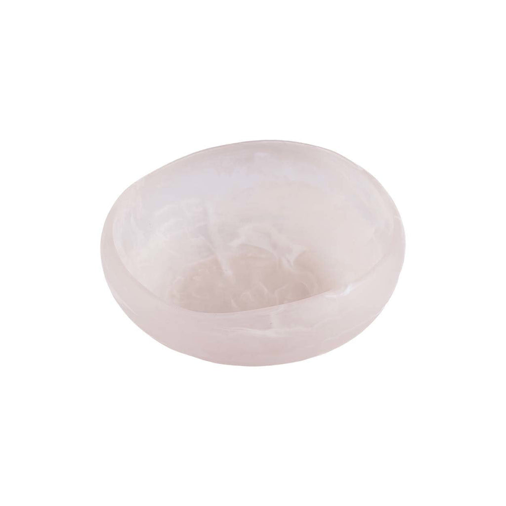 Coupelle en résine marbrée rose et blanc 16 cm, vue 4
