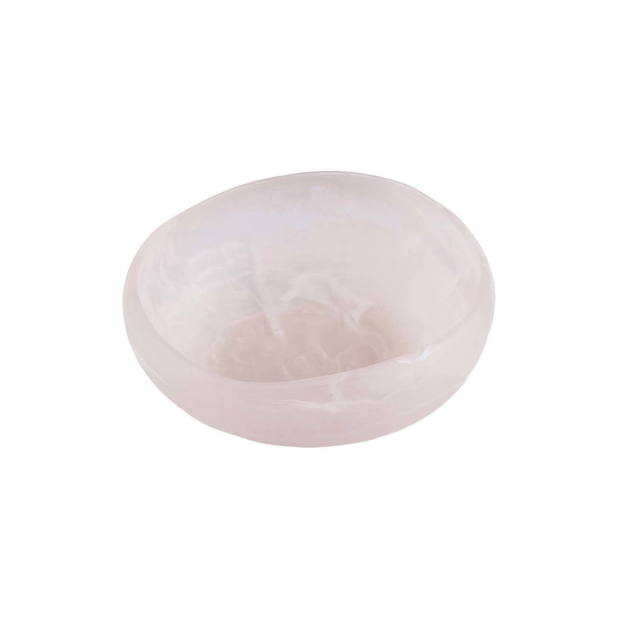 Coupelle en résine marbrée rose et blanc 16 cm, vue 4
