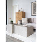 Coussin Albany blanc relief graphique canapé gris salon contemporain table marbre
