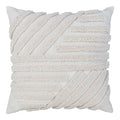 Coussin Albany blanc 45x45 cm tufté motif relief graphique arc de cercle vue de face