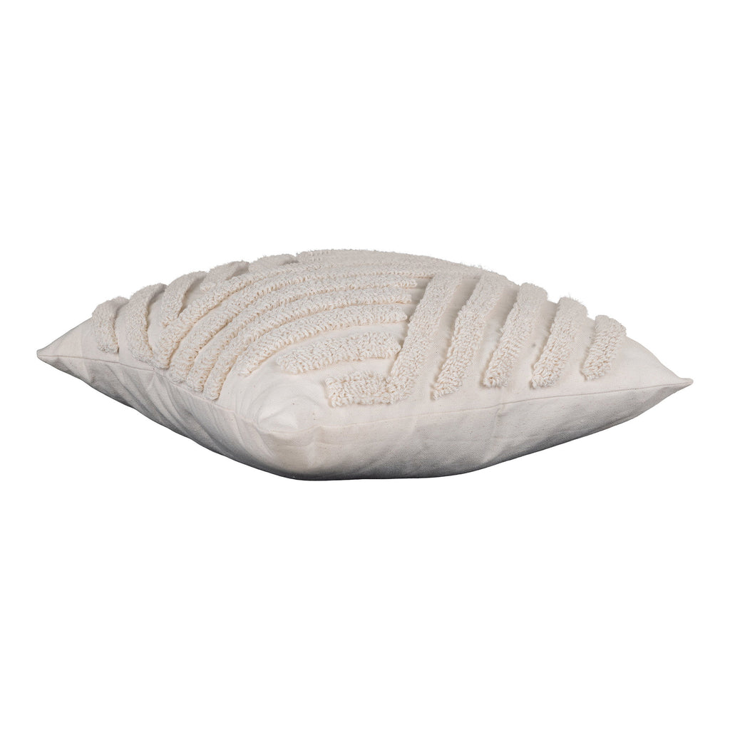 Coussin Albany blanc tufté relief graphique vue de profil volume texture