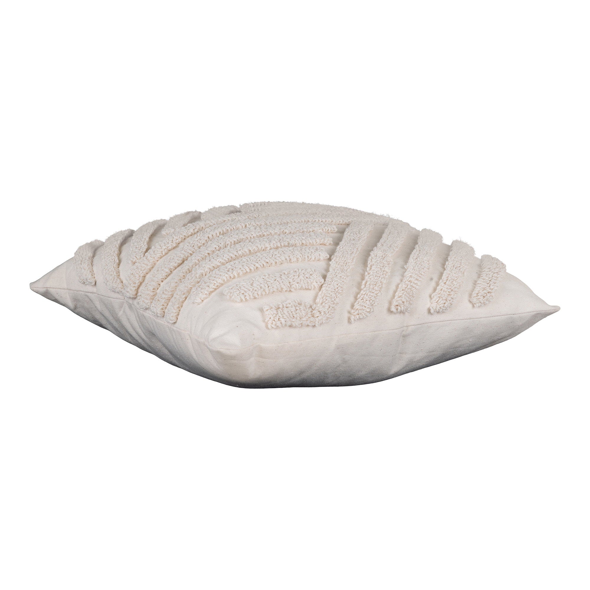 Coussin Albany blanc tufté relief graphique vue de profil volume texture