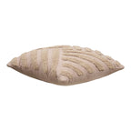 Coussin Albany tufté relief sable foncé vue de face