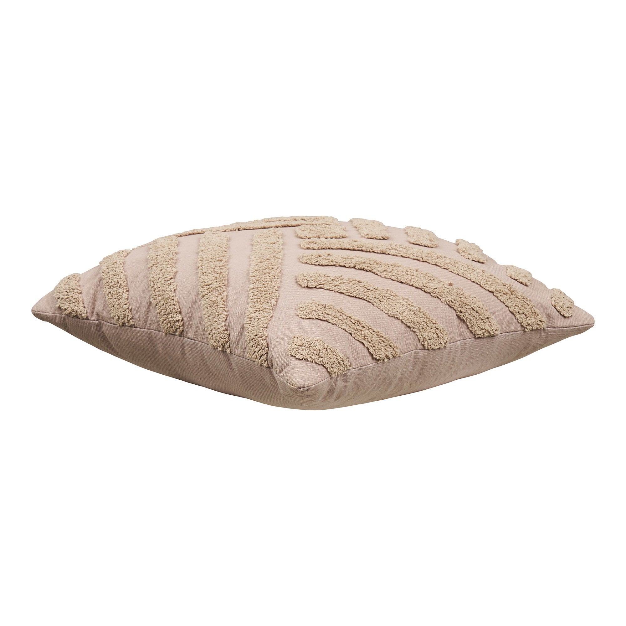 Coussin Albany tufté relief sable foncé vue de face
