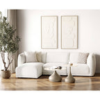 Coussin Albany tufté relief sable foncé en situation
