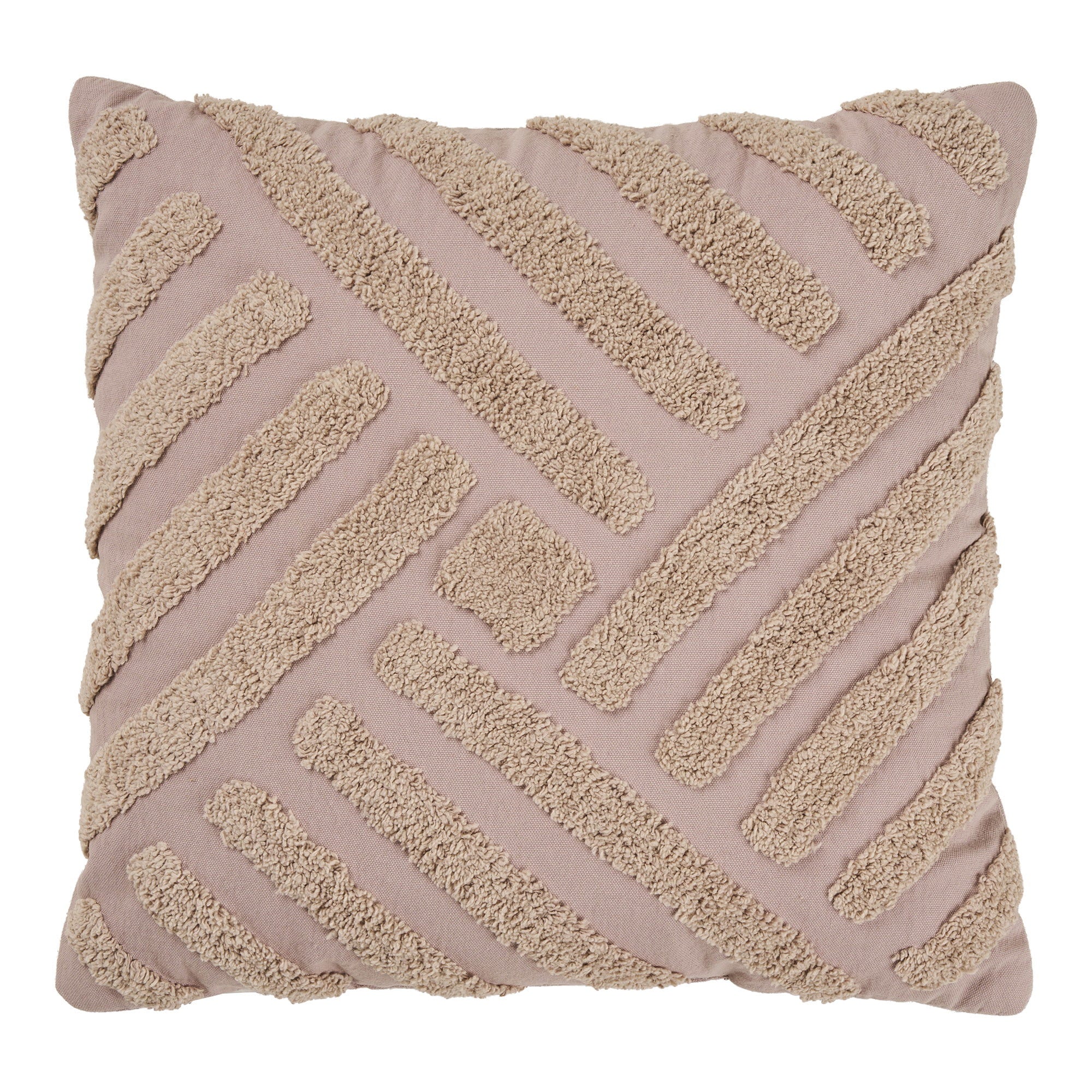 Coussin Albany tufté relief sable foncé