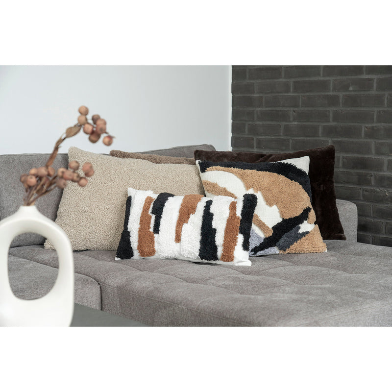 Dimensions Tavira Cushion – Grey-Brown Bouclé & Cotton Back – 45 × 60 cm