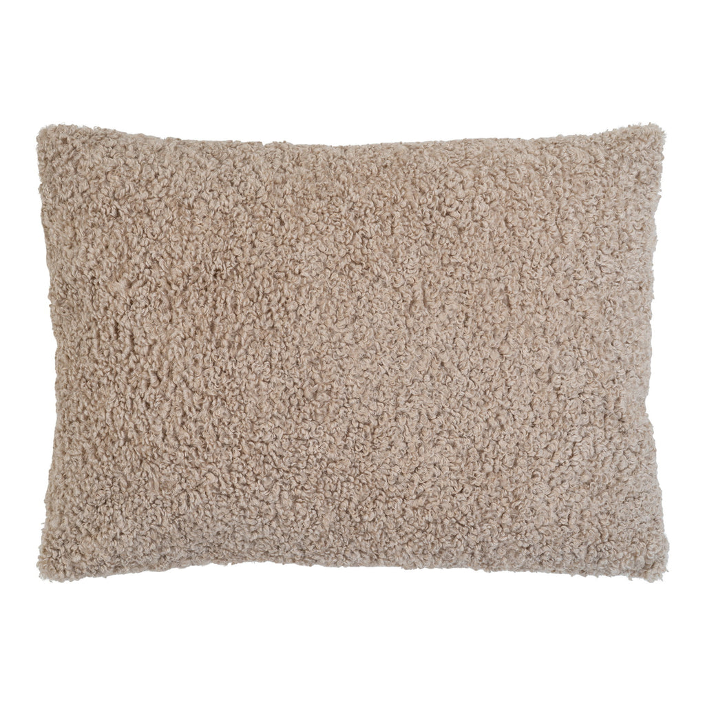 Coussin Tavira bouclé gris-brun 45x60 cm boucles serrées vue de face