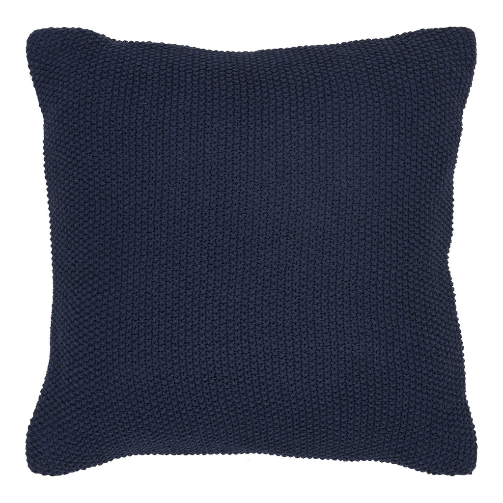 Coussin Santos coton recyclé bleu marine tricot mousse 45x45 cm vue de face