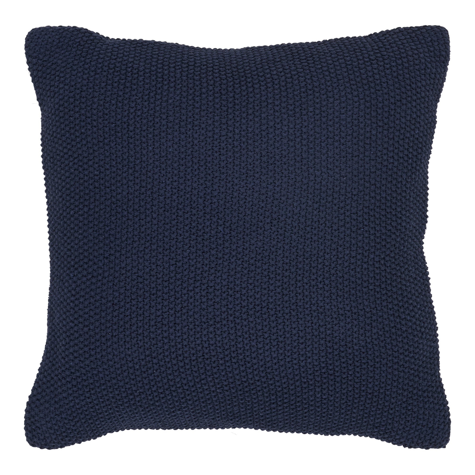 Coussin Santos coton recyclé bleu marine tricot mousse 45x45 cm vue de face