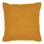 Coussin Santos coton recyclé ocre moutarde tricot mousse 45x45 cm vue de face