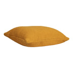 Coussin Santos coton recyclé ocre moutarde vue de profil épaisseur maille épaisse