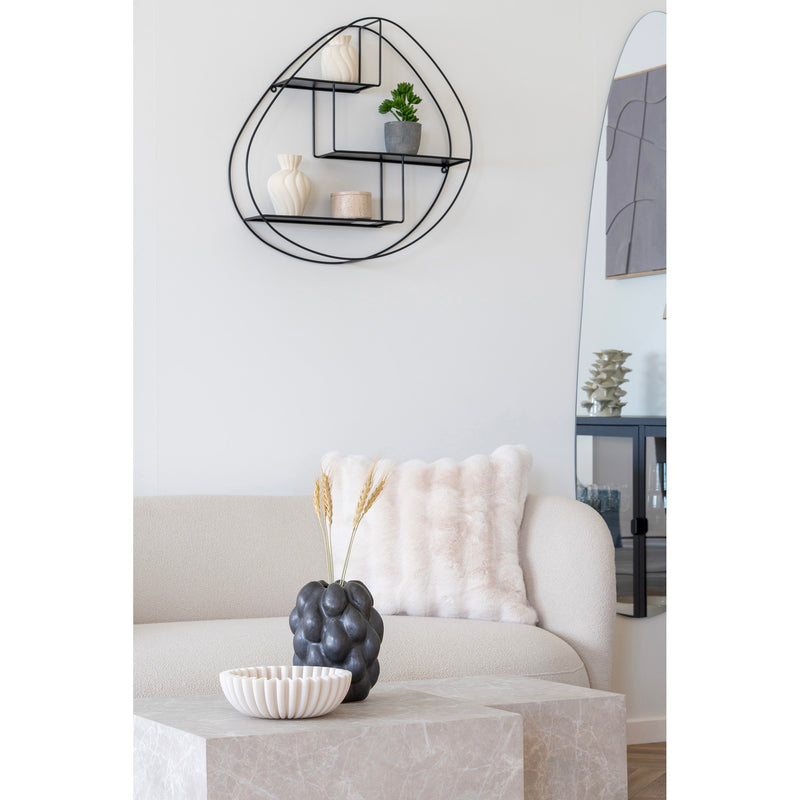 Dimensions Galena Cushion – Faux Fur Ivory White – 45 × 45 cm
