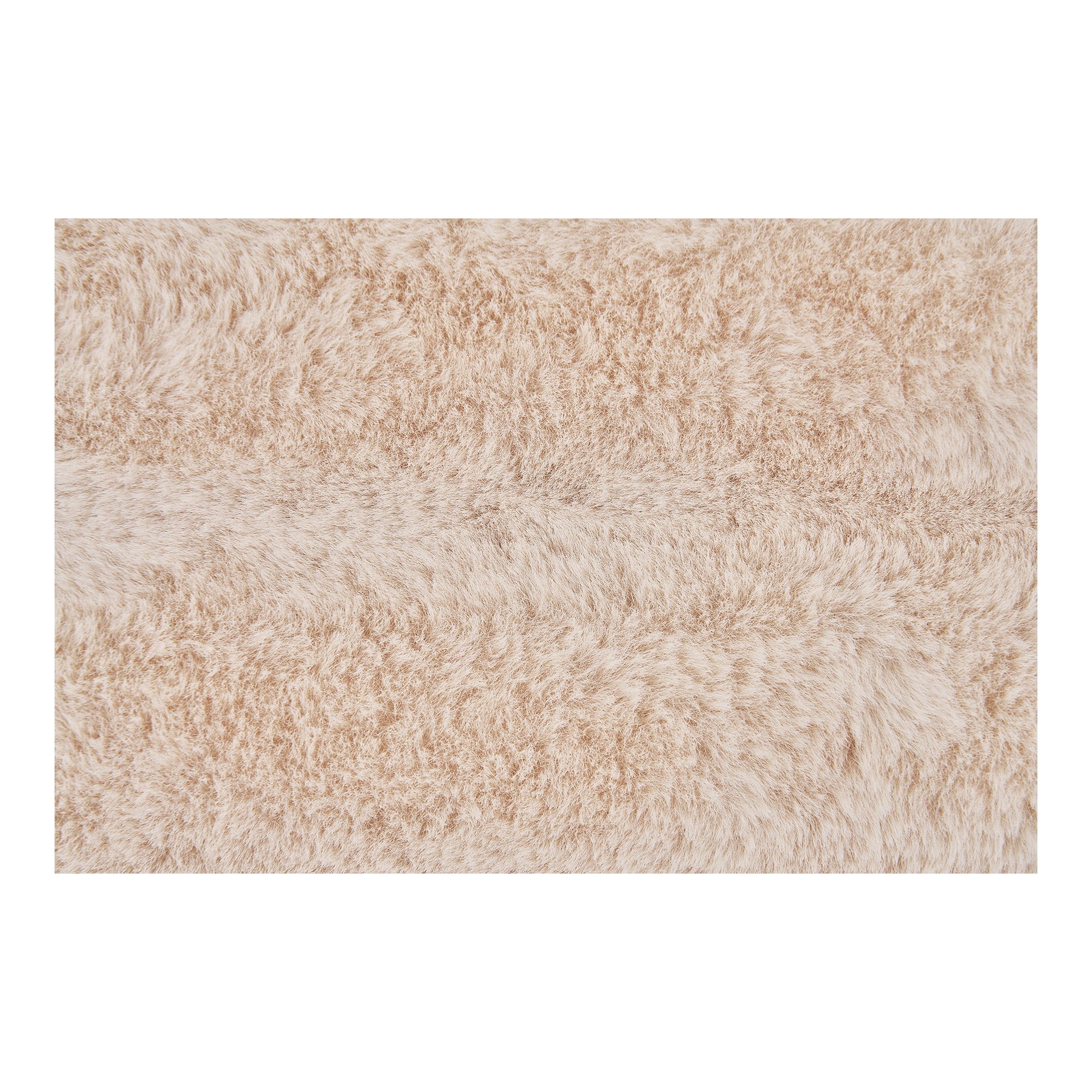 Détail texture fausse fourrure blanc ivoire coussin Galena reflets crème dorés