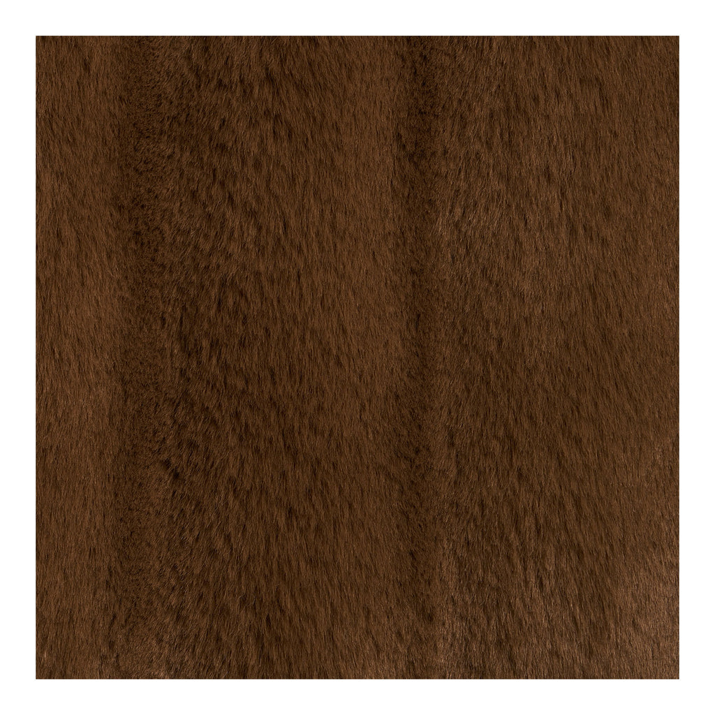 Détail texture fausse fourrure marron coussin Galena 45x45 cm polyester