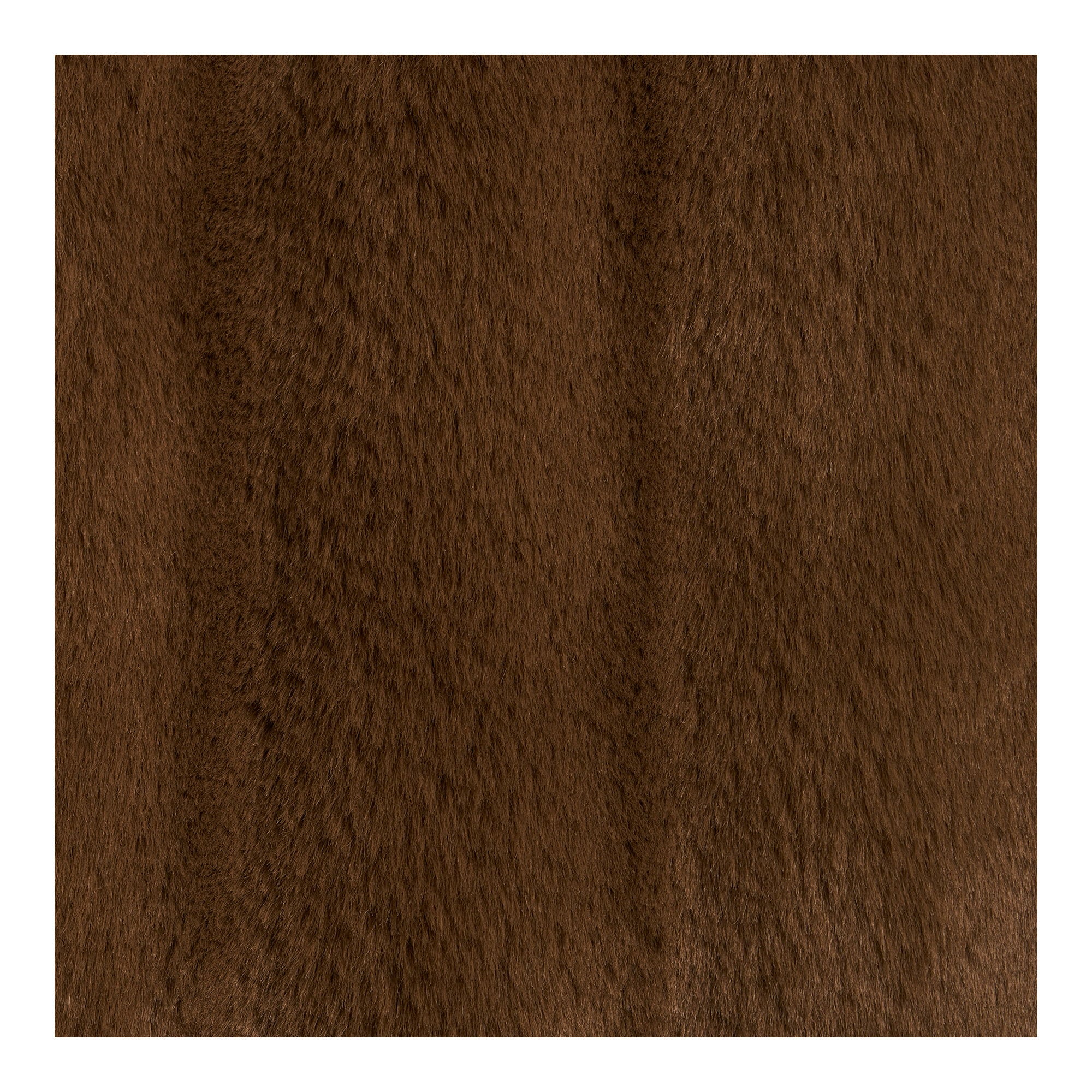 Détail texture fausse fourrure marron coussin Galena 45x45 cm polyester