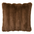 Coussin Galena fausse fourrure marron 45x45 cm vue de face poils longs