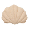 Coussin Darling forme coquillage beige 45x35 cm maille tricotée nervures relief