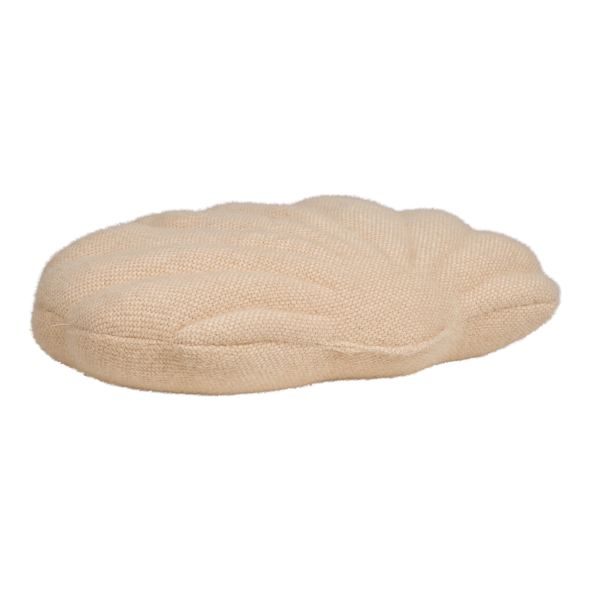 Coussin Darling coquillage beige vue de profil épaisseur rembourrage polyester