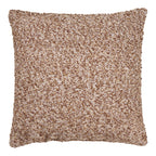 Coussin Lamu bouclé chiné brun et beige