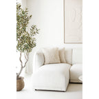 Coussin Leros velours côtelé beige en situation