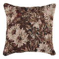 Coussin Nadi velours fleuri brun