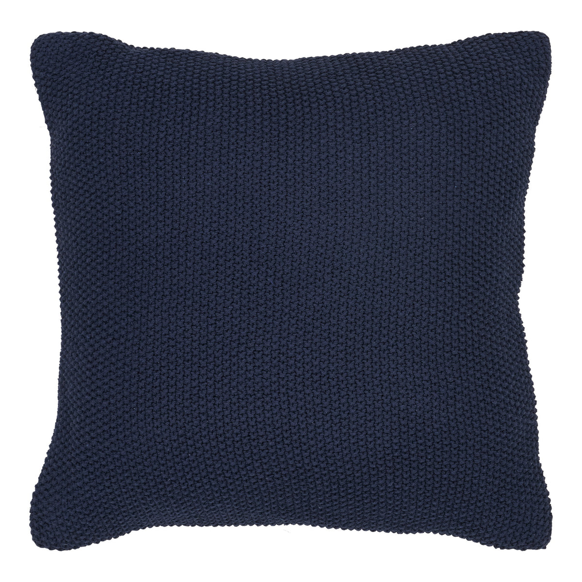 Coussin Santos coton bleu marine en tricot grosse maille vu de face