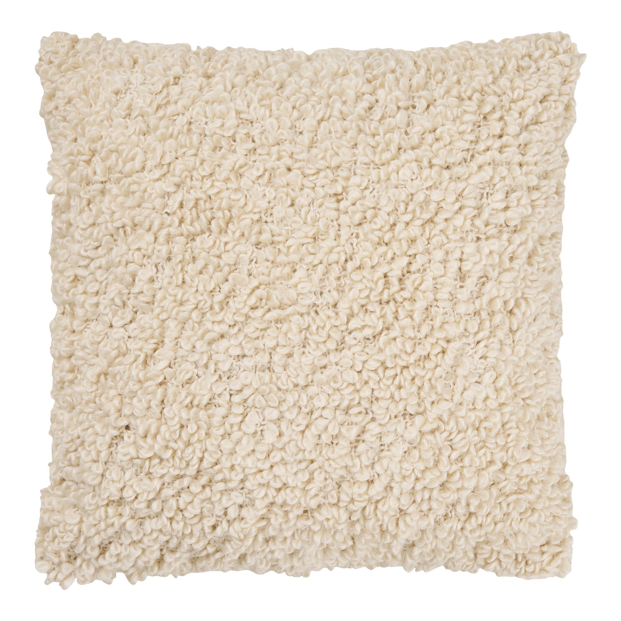 Coussin Tossa bouclé blanc cassé
