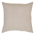Coussin Kobe velours côtelé sable 45x45 cm côtes verticales relief vue de face