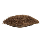 Coussin Zaria poils longs brun vue de face