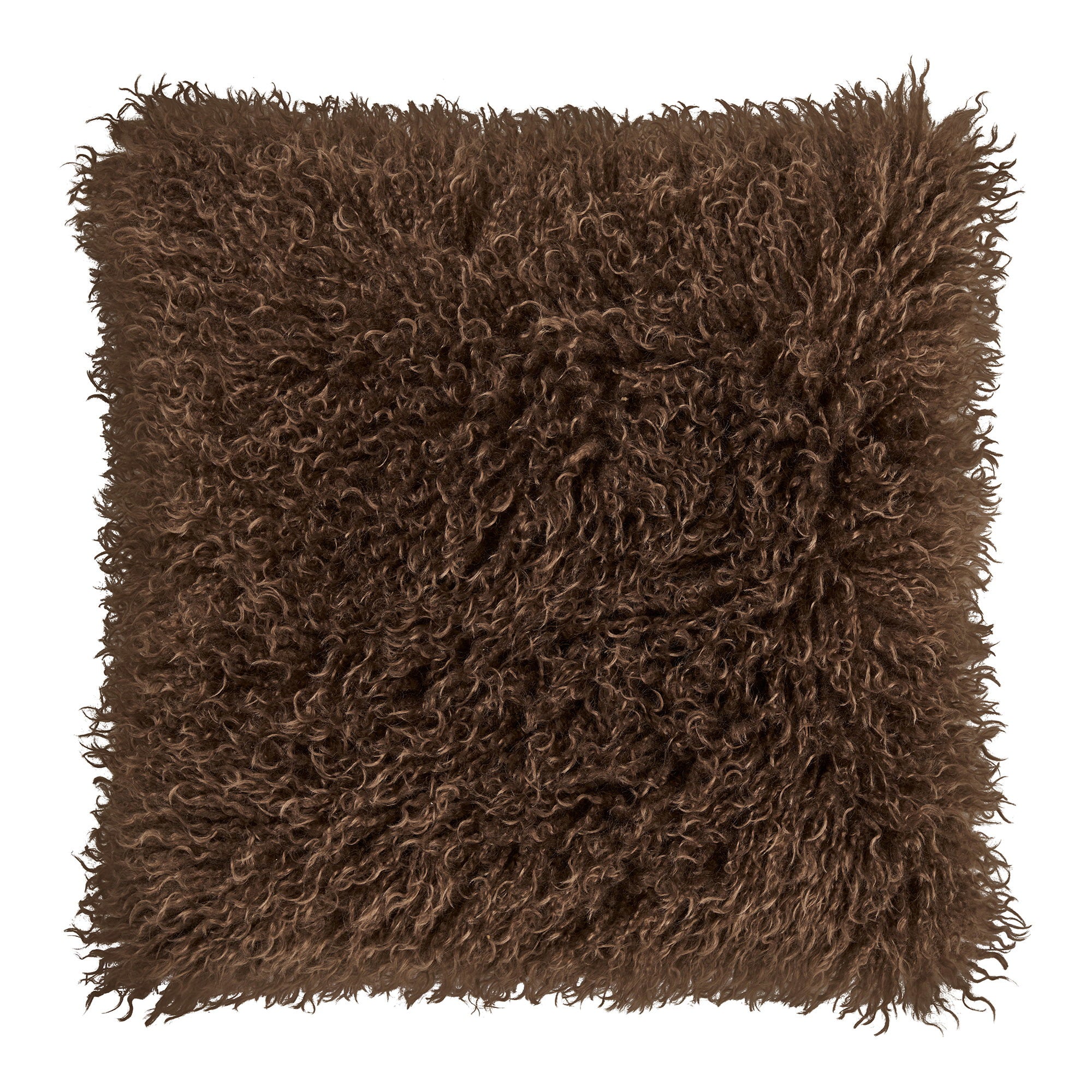 Coussin Zaria poils longs brun