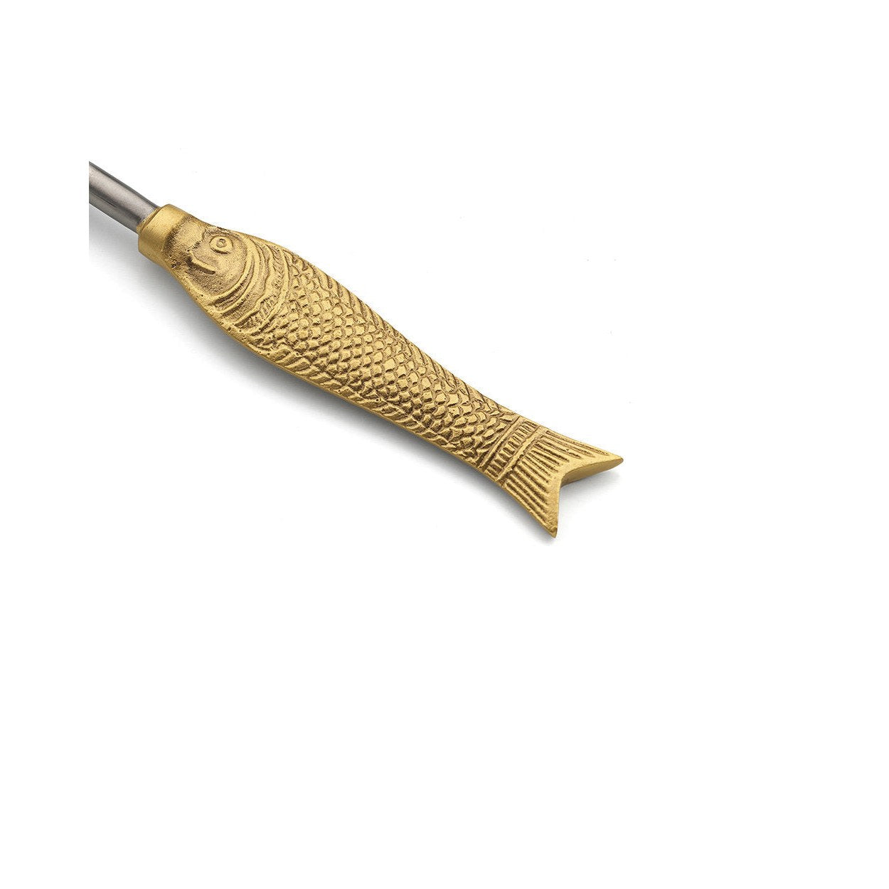 Cuillère bicolore à manche poisson 18 cm en situation