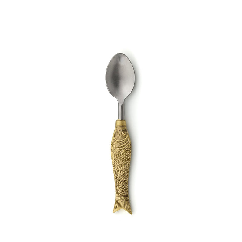 Dimensions Cuillère bicolore à manche poisson 18 cm