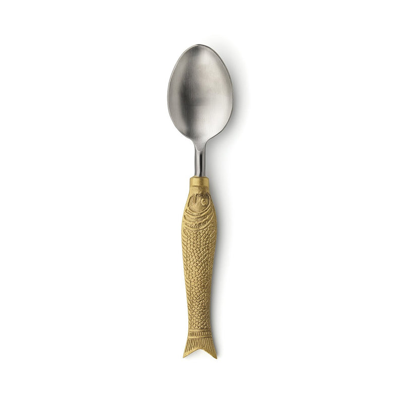 Dimensions Cuillère bicolore à manche poisson 20 cm