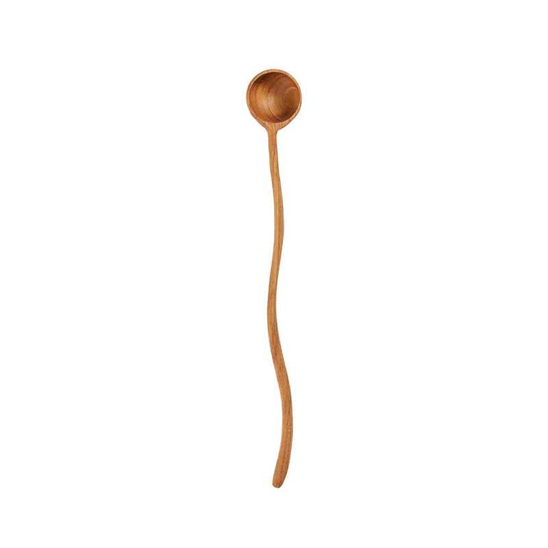 Dimensions Cuillère doseuse en teck à manche ondulé 22 cm