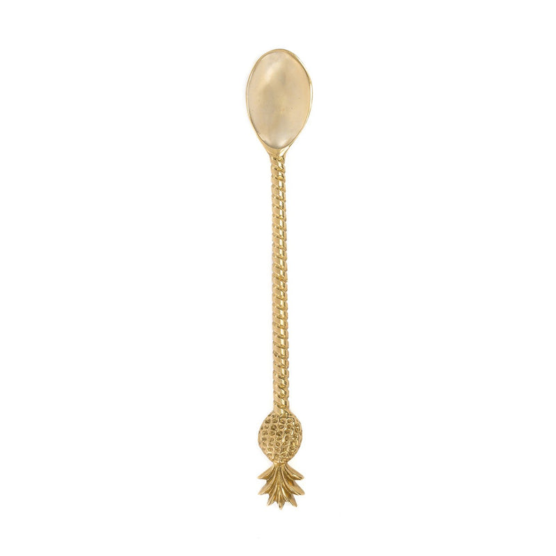 Dimensions Cuillère longue Ananas en laiton doré 20 cm