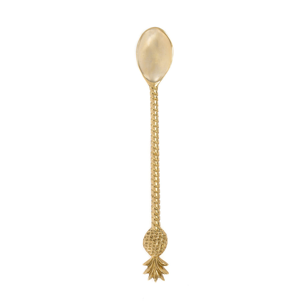 Cuillère longue Ananas en laiton doré 20 cm