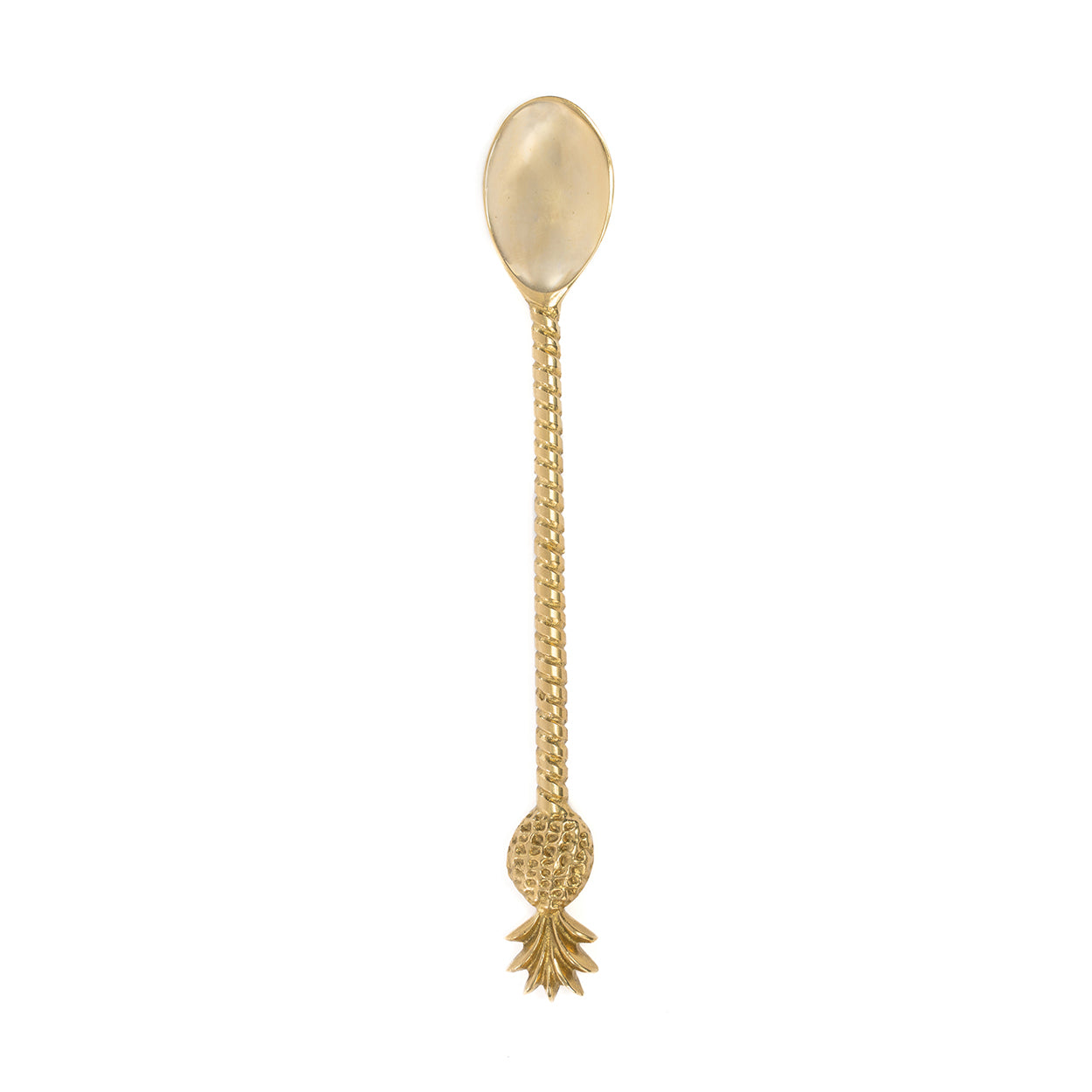 Cuillère longue Ananas en laiton doré 20 cm