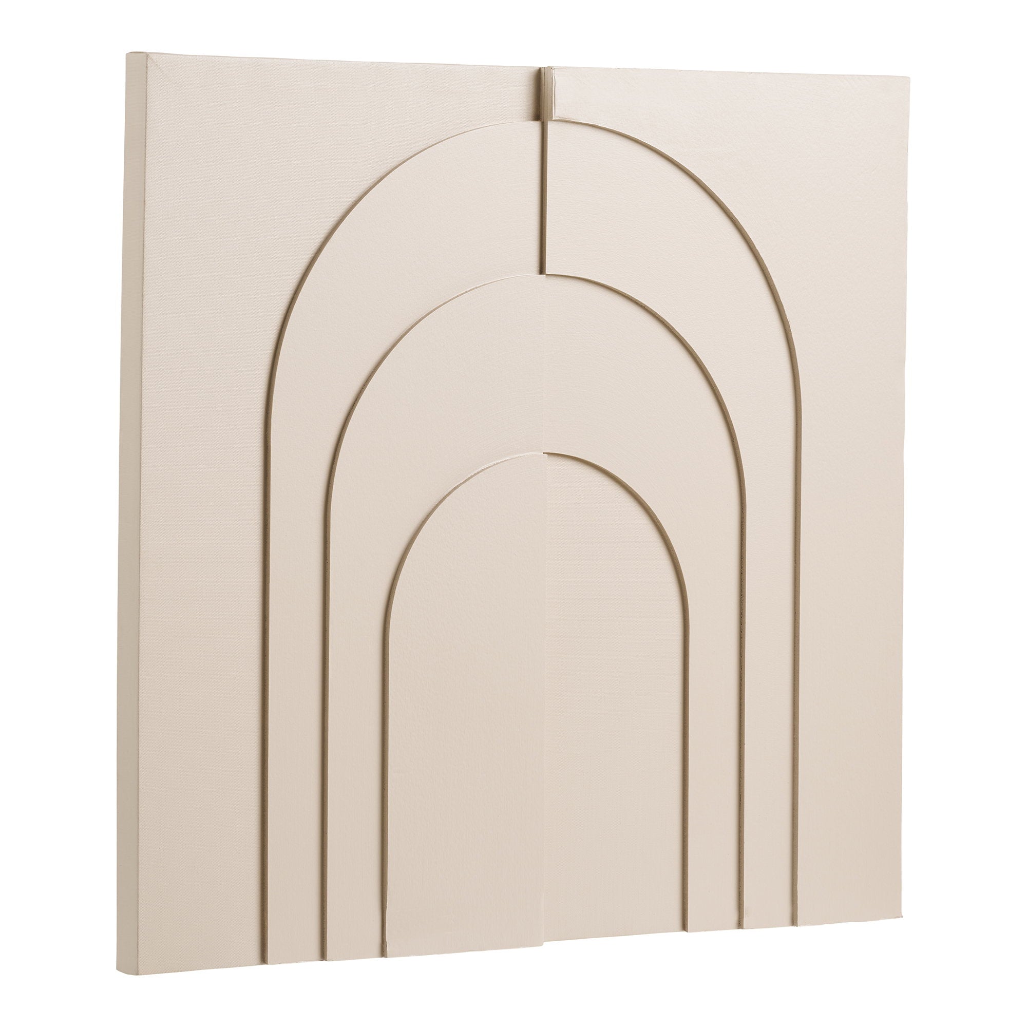 Décoration murale Ina arches beige vue angle volume relief profondeur fond blanc