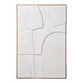 Décoration murale relief Madeline N°2 blanche vue de face arches et courbes imbriquées dans un cadre fin clair