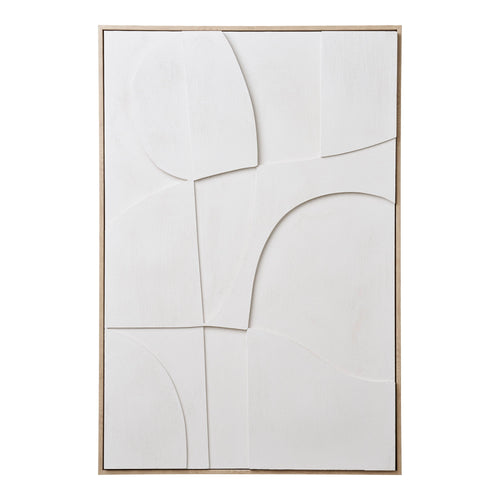 Décoration murale relief Madeline formes organiques blanc N°2 60 x 90