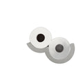 Dérouleur papier toilette Cloud en béton gris vu de face avec un rouleau en service et un en réserve