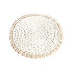 Dessous-de-plat en cordon de jonc de mer et coquillages 23 cm